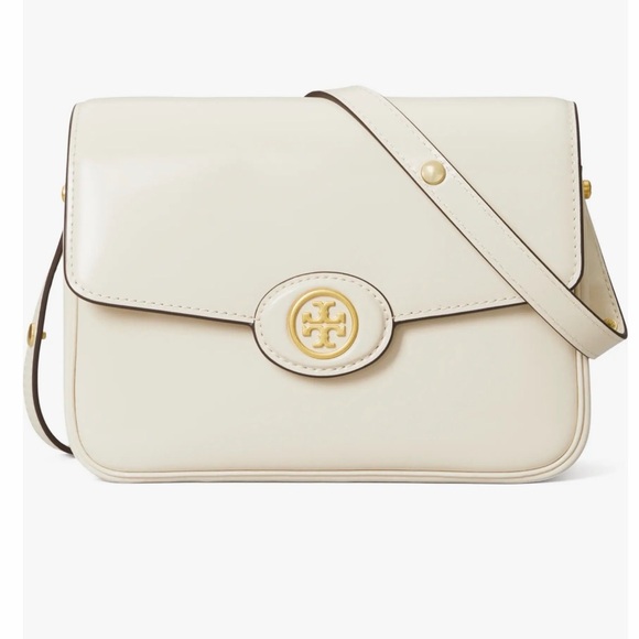 Tory Burch Handbags - Tory Burch Ivory Crossbody Bag with Gold Accents